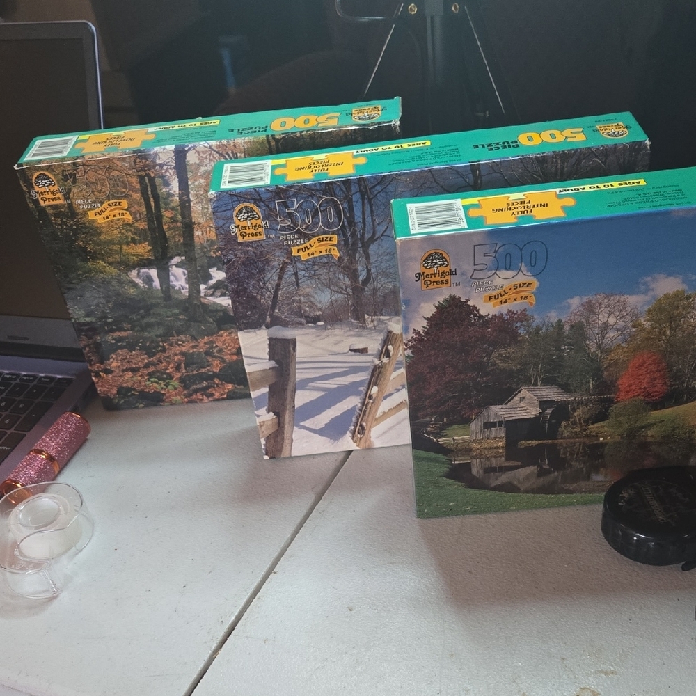 Scenic 500-Piece Jigsaw Puzzles Setof 3. NWT